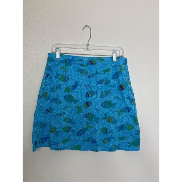 Fresh Produce Ocean Blue Fish Skirt Womans M Fishies - Picture 6 of 7